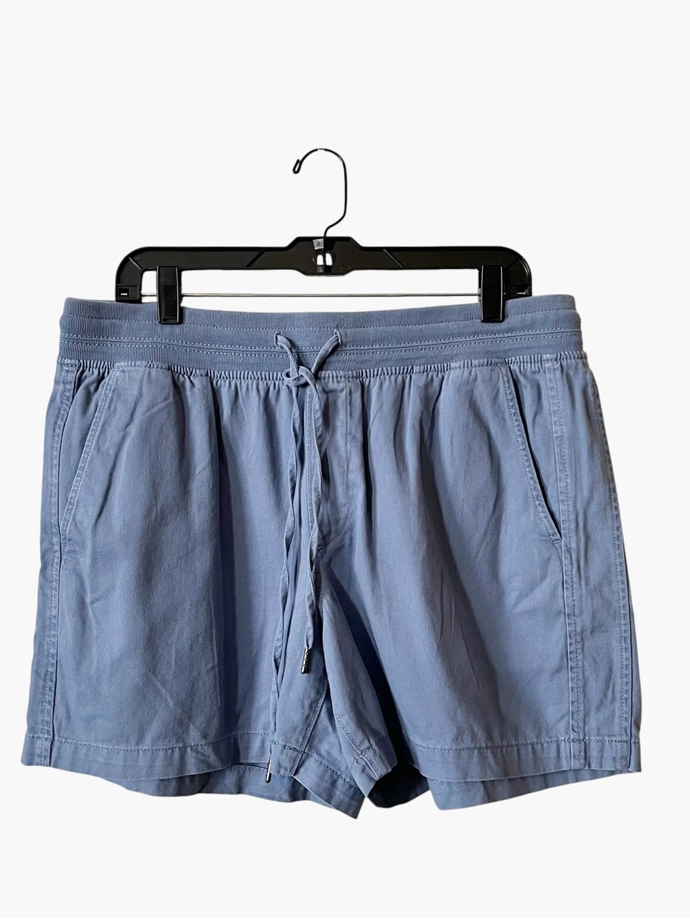 ORVIS Shorts Women's Size L Blue Pull On Casual Elastic Waistband Pockets NEW